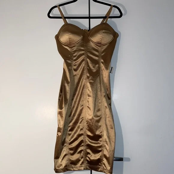 Entry (NWT) champagne gold dress for women. Size L. - Picture 1 of 6